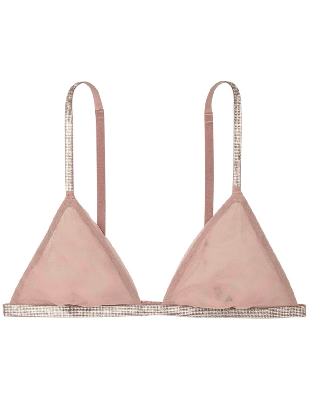 Victoria’s Secret M Almond Beige Very Sexy Sheer Shine Triangle Bralette